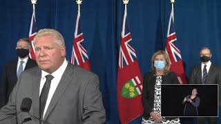 Premier Ford makes an announcement at Queen's Park | Sept 28