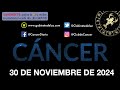 horóscopo diario cáncer 30 de noviembre de 2024.