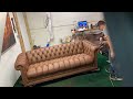 leather chesterfield sofa restoration narrated walk through ep1￼