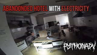 Abandoned hotel with working electricity