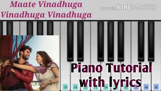 Maate Vinadhuga Piano Tutorial with lyrics from Taxiwala movie | Perfect Piano mobile app Tutorial |