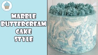 Marble effect buttercream cake Tutorial