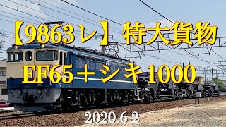 【9863レ】特大貨物 EF65-2088＋シキ1000［2020.6.2］