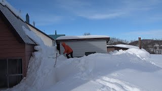 落雪と地面がつながる雪国あるある 北海道の雪下ろし２６ 24年25年🌈 I slipped and fell again  Hokkaido Snow Removal 26  2024 25