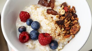 CREMA DE ARROZ desayuno macrobiótica fácil de preparar con gomasio tamari o frutos secos