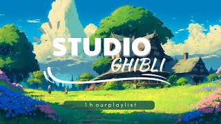 STUDIO GHIBLI playlist ( 1 hour of relaxing, studying and sleeping) 🌻🌻