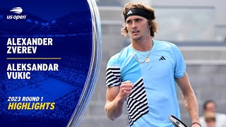 Alexander Zverev vs. Aleksandar Vukic Highlights | 2023 US Open Round 1