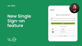 Log In Your User Account Single Sign On Feature One Click Lca Tutorial
