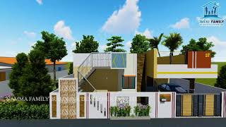 40x60 House Design 3D | 2400 Sq.ft | North Facing | 4 BHK | Ground Floor Elevation