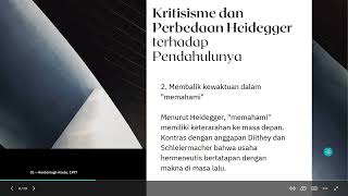 Hermeneutika Heidegger - Kelompok 4 Kelas Hermeneutika B