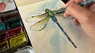 Dragonfly Ink and Wash: Watercolor Painting for Beginners