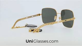 GUCCI GG0724S 001 61 18 135 GOLD GOLD GREY 1