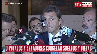 CFK y Massa congelaron los sueldos y las dietas de los diputados y senadores por 180 días