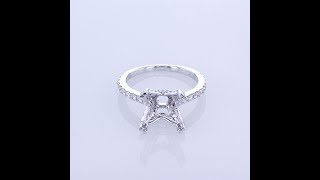 0.65CT 18KT WHITE GOLD PRINCESS CUT ENGAGEMENT RING SETTING