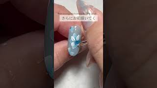 ブルーフラワーネイル お花ネイル 描き方 やり方 コツ #nailart #nails #nail design