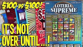 $100 vs $100 LOTTERY TICKET! It's NOT OVER until the LAST SPOT!