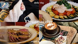 [Christmas vlog] Relaxing at the usual cafe | A slightly luxurious handmade meal | Mr. Cheesecake