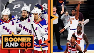 Rangers destroy Flyers! | Knicks come all the way back and beat the Wizards! | Boomer and Gio