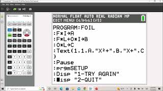 TI-84 CE FOIL Program Part 2