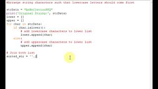 python program to Arrange string characters such that lowercase letters should come first