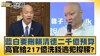 藍白要刪賴清德二千億預算 高官給217億洗錢逃犯撐腰？【新聞大白話】20250114-8｜王鴻薇 謝寒冰 何景榮