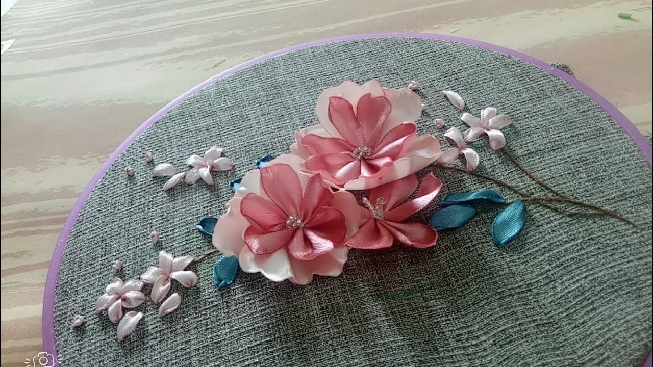 Ribbon Embroidery Design Youtube