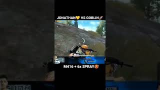 Godl JONATHAN 💛 vs Soul GOBLIN 🚀 m416+6x SPRAY 🥵 Which is best spray #jonathan #goblin #bgmi