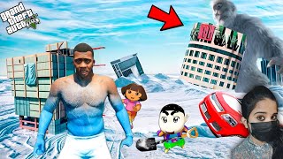 Surviving Biggest Snowstorm | Franklin Becomes Ice God - GTA 5