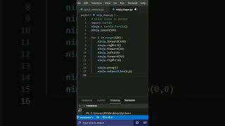 Draw Ninja design in python turtle #python #shorts