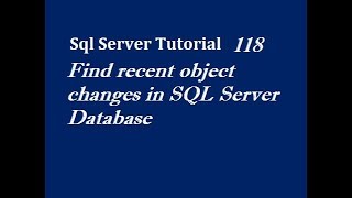 how to find modified objects in sql server