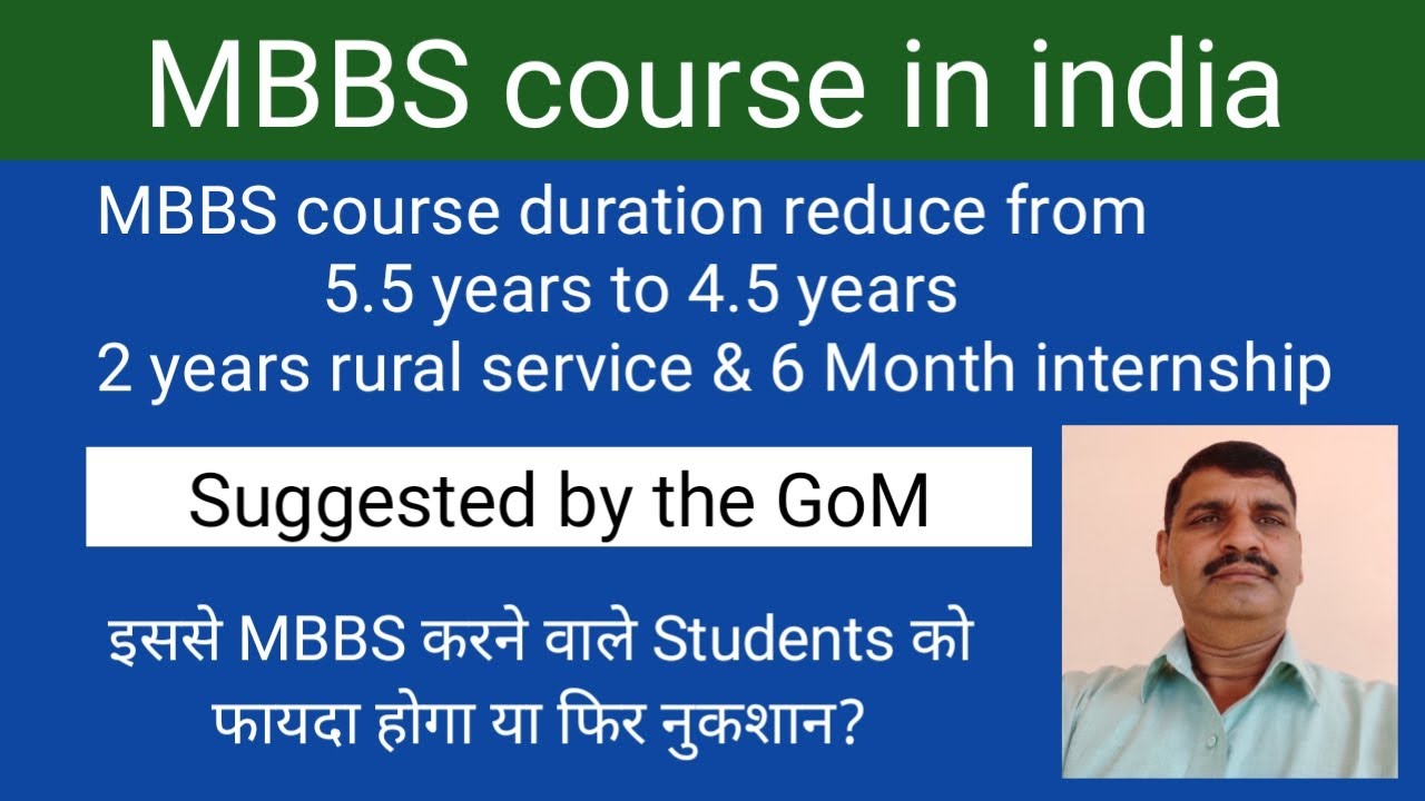 MBBS Course Duration Reduce From 5.5 Years To 4.5 Years !! Suggested By ...