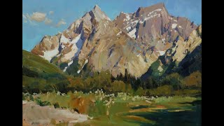 Painting Mountains with Oil. Step-by-step demo