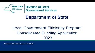 Local Government Efficiency Grant Application Training Webinar