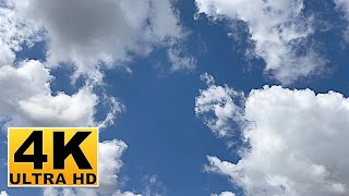 Blue Sky and Clouds Screen Saver (No sound) 10 Hours 4K UHD