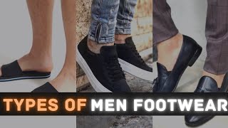 Different types of men footwear and their names