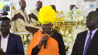 Mrs. Yar Yuot Deng, the mother-in-law of Gen. Majier Abdalla Mabior Anyang during Alokthok Ceremony.