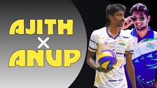 AJITH LAL vs  ANUP DCOSTA , MIND BLOWING SPIKE'S , VOLLEY IN