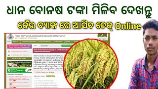 Dhana Mandi Bonus DBT check Paddy Payment Status Odisha Dbt Aadhaar Enabled Link Check