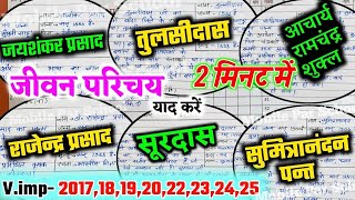 सभी महत्वपूर्ण जीवन परिचय मात्र 1 Video में 2025 UP Board Exam || Hindi ke Sabhi Jivan Parichay 2025