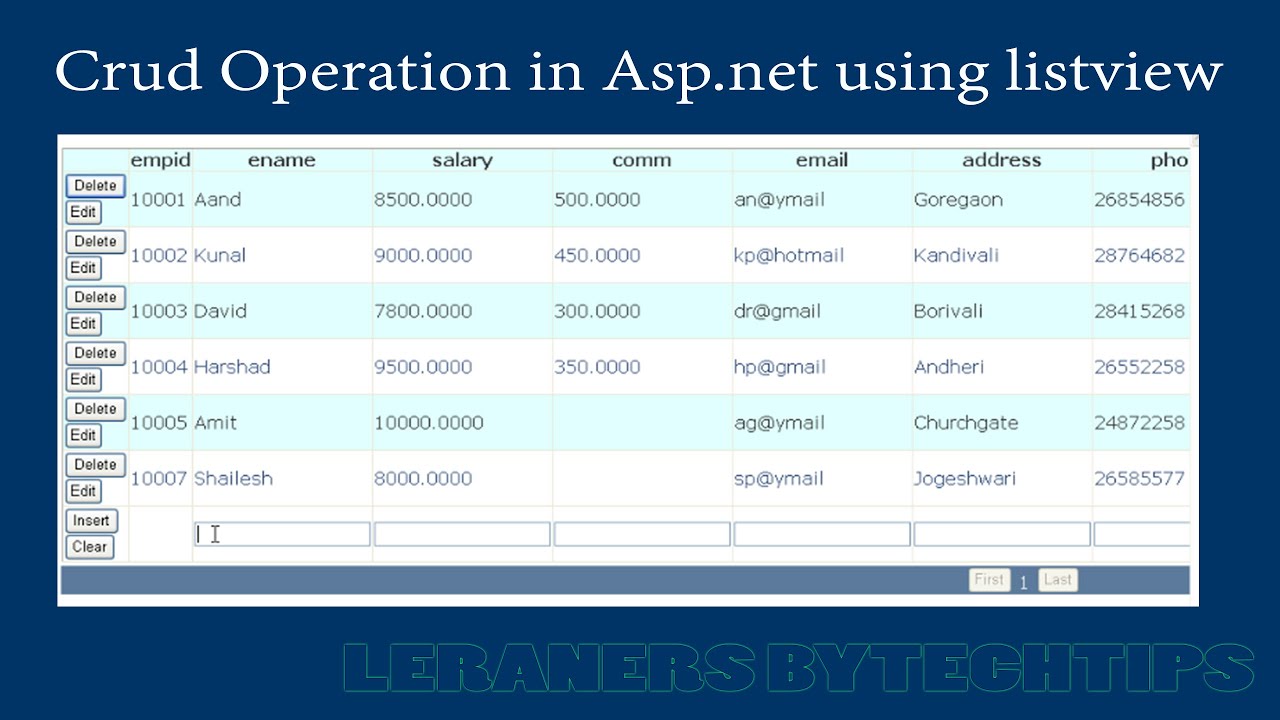 How To Make Crud Operation In Asp.net Using Listview With Sql Server ...