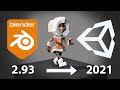 Animated Character from BLENDER 2.93 To UNITY 2021 with Correct Rotation