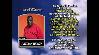 Patrick Henry ~ Short Obituary