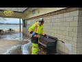 removing graffiti from outdoor snack bar power washing transformation