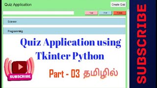 Create buttons in tkinter python | Quiz Application in tkinter python | Tamil