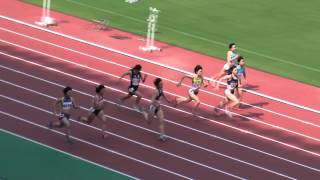 2014年愛知県総体陸上　名古屋北支部　女子100m　準決勝1組