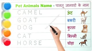 Pet animals name -  पालतू जानवरों के नाम | Pet animals | Domestic animals| Animals name| #kidsvideo