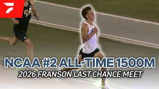 Marco Langon Drops NCAA #2 All-Time 1500m At 2026 Franson Last Chance Meet | Full Race Replay