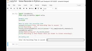 Day 159 : Voice Recorder using Python