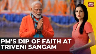 Mahakumbh: PM Modi Takes Holy Dip At Triveni Sangam On Delhi Voting Day, Offers Prayers To Maa Ganga