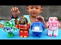 Anak Lucu Review Mainan Robocar Poli 4 Karakter - Unboxing Mainan Belajar Warna untuk Anak